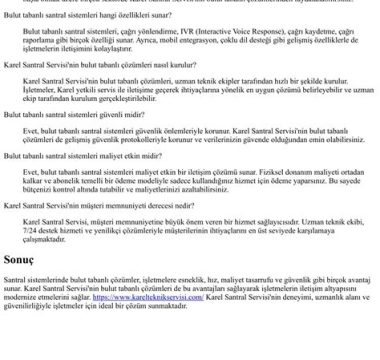 Telesis Santral ve Bulut Tabanlı Çözümler